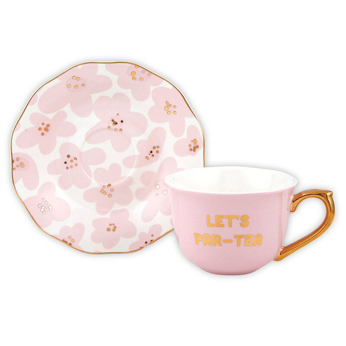 Let's Par-tea Tea Cup and Saucer Set - 4