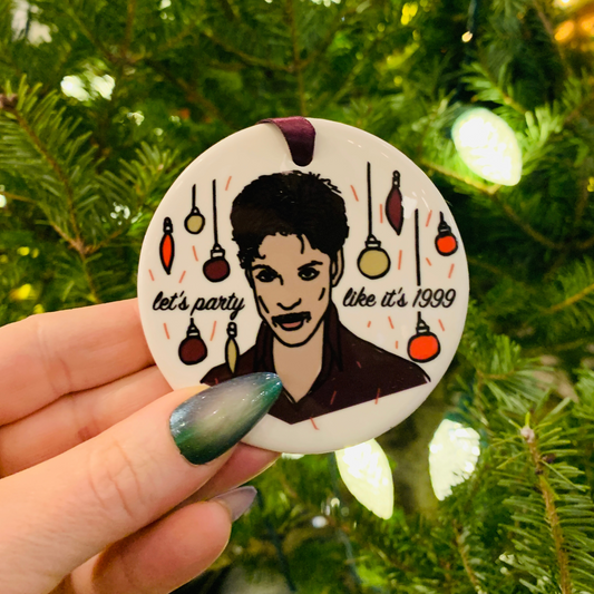 Let's Party Like It's 1999 Prince Christmas Ornament