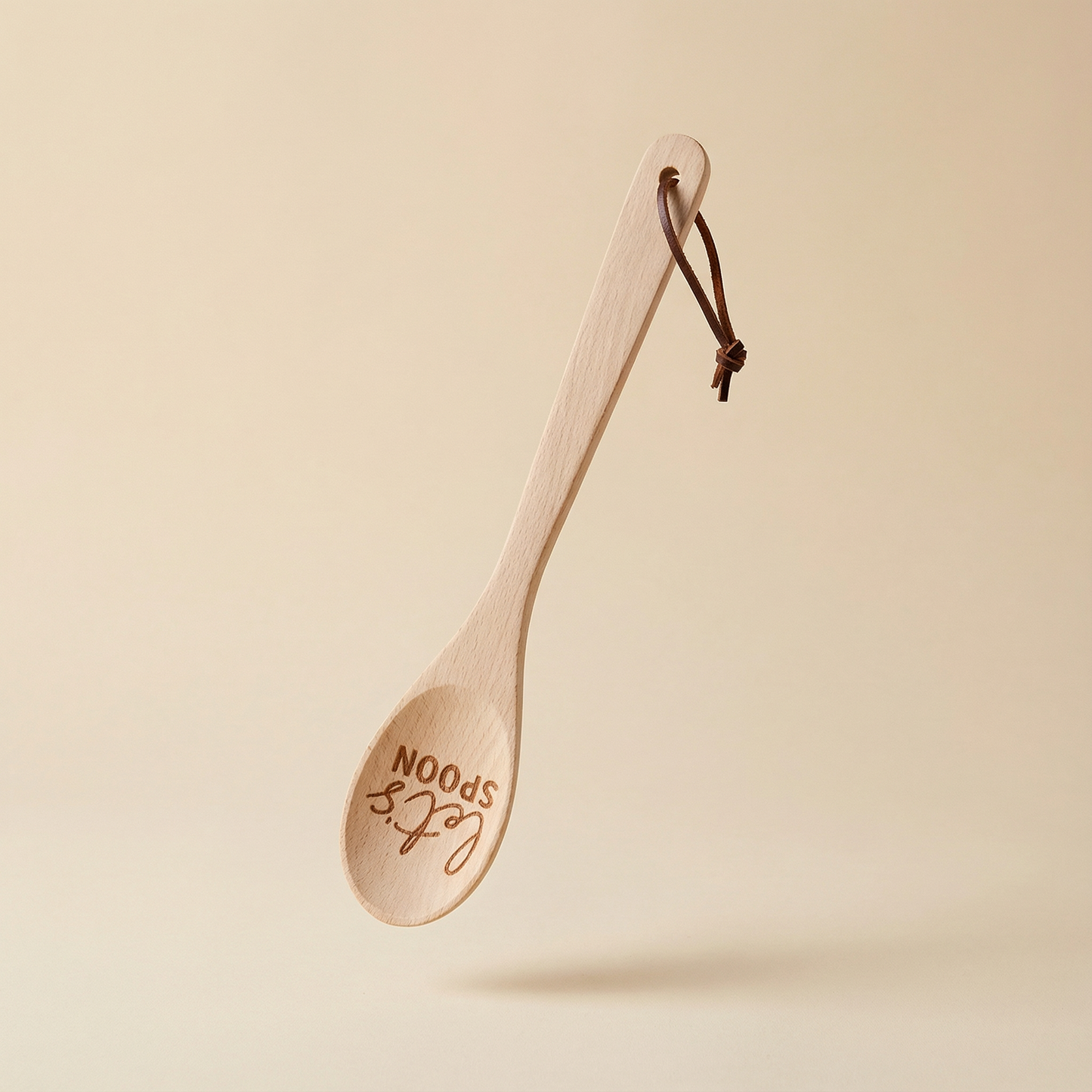 Let's Spoon Wooden Cooking Spoon | Beech Wood Kitchen Utensil in Canvas Gift Bag