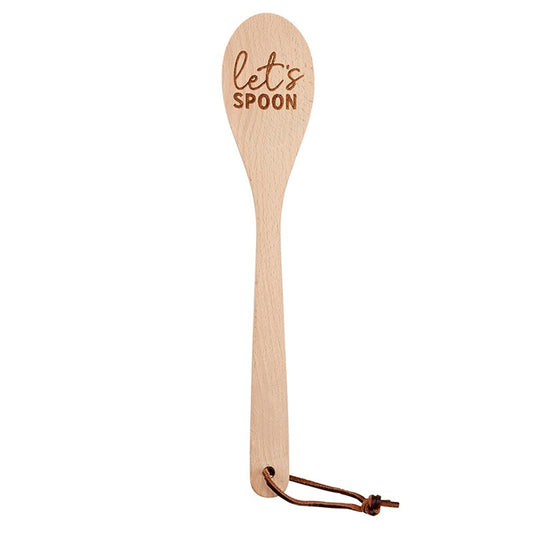 Let's Spoon Wooden Cooking Spoon | Beech Wood Kitchen Utensil in Canvas Gift Bag