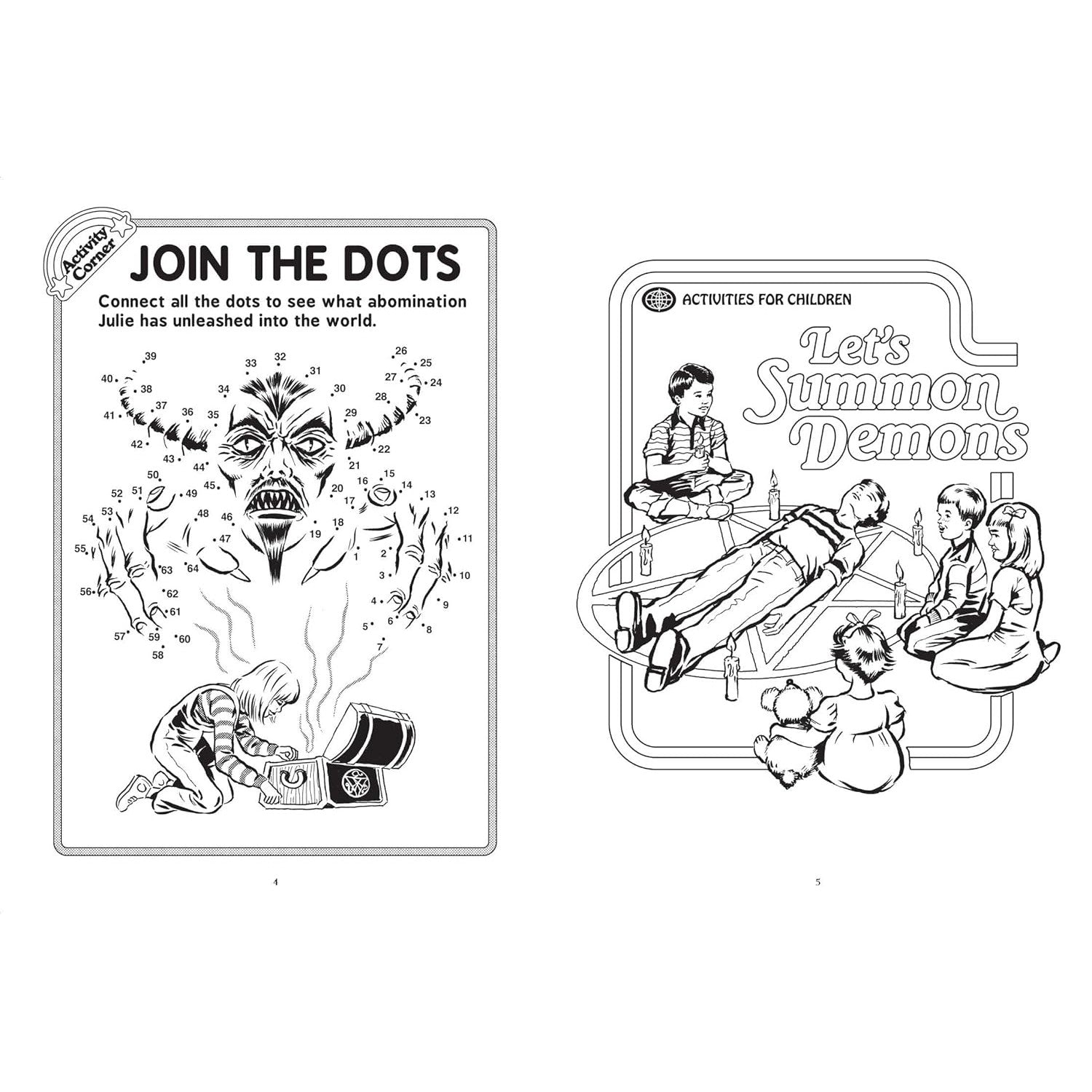 Let's Summon Demons Coloring and Activity Book | Retro 70s-80s Inspired Pages