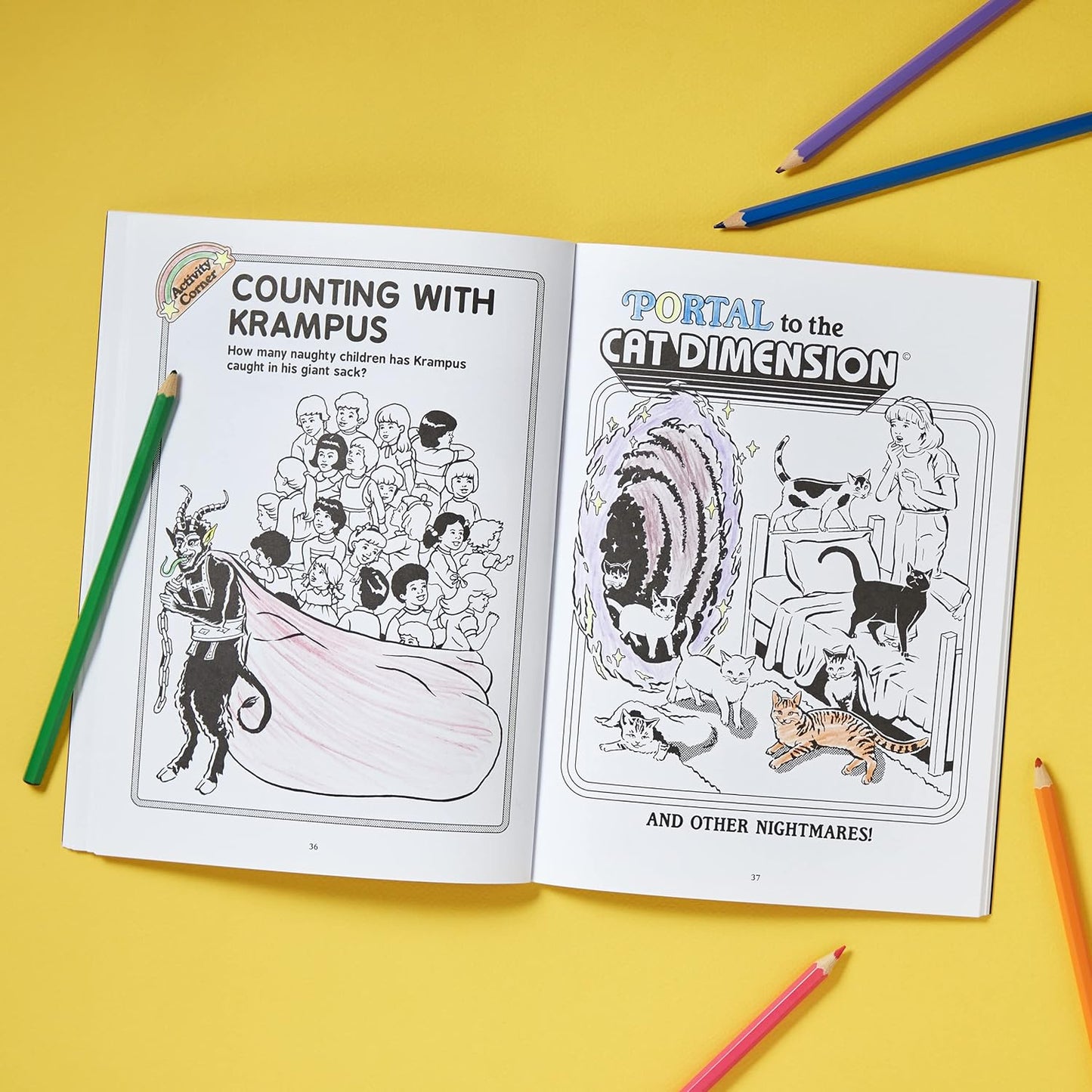 Let's Summon Demons Coloring and Activity Book | Retro 70s-80s Inspired Pages