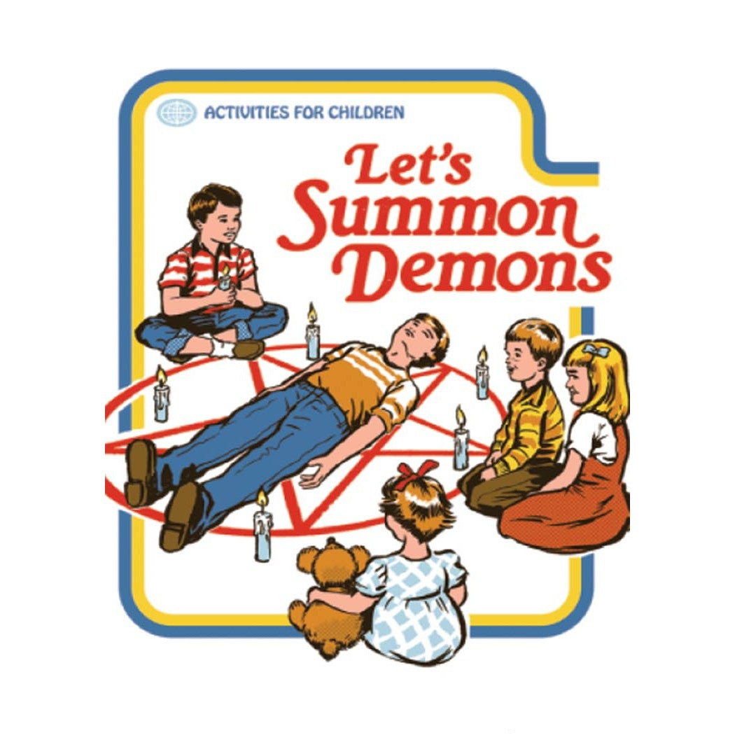 Let's Summon Demons Rectangular Magnet | '80s Children's Book Style Satirical Art by Steven Rhodes | 2.5" X 3.5"-Ephemera-The Bullish Store