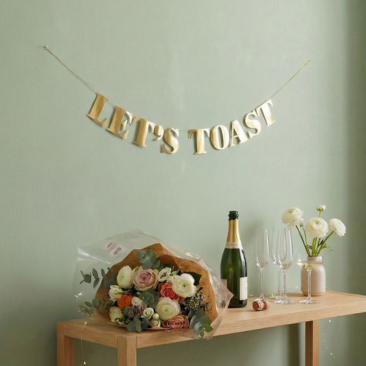 Let's Toast Paper Garland Banner | 6ft Long