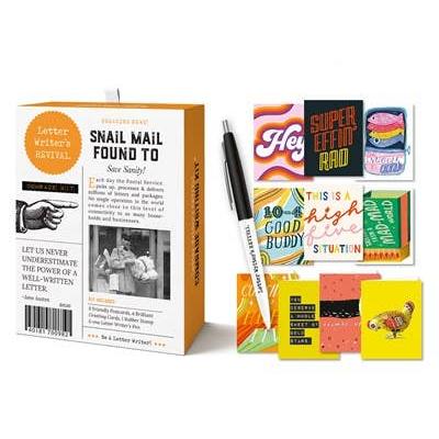 Letter Writer's Stationery Set "Comrade Kit" | Letter-Writing Kit with Greeting Cards, Postcards, Pen, Rubber Stamp