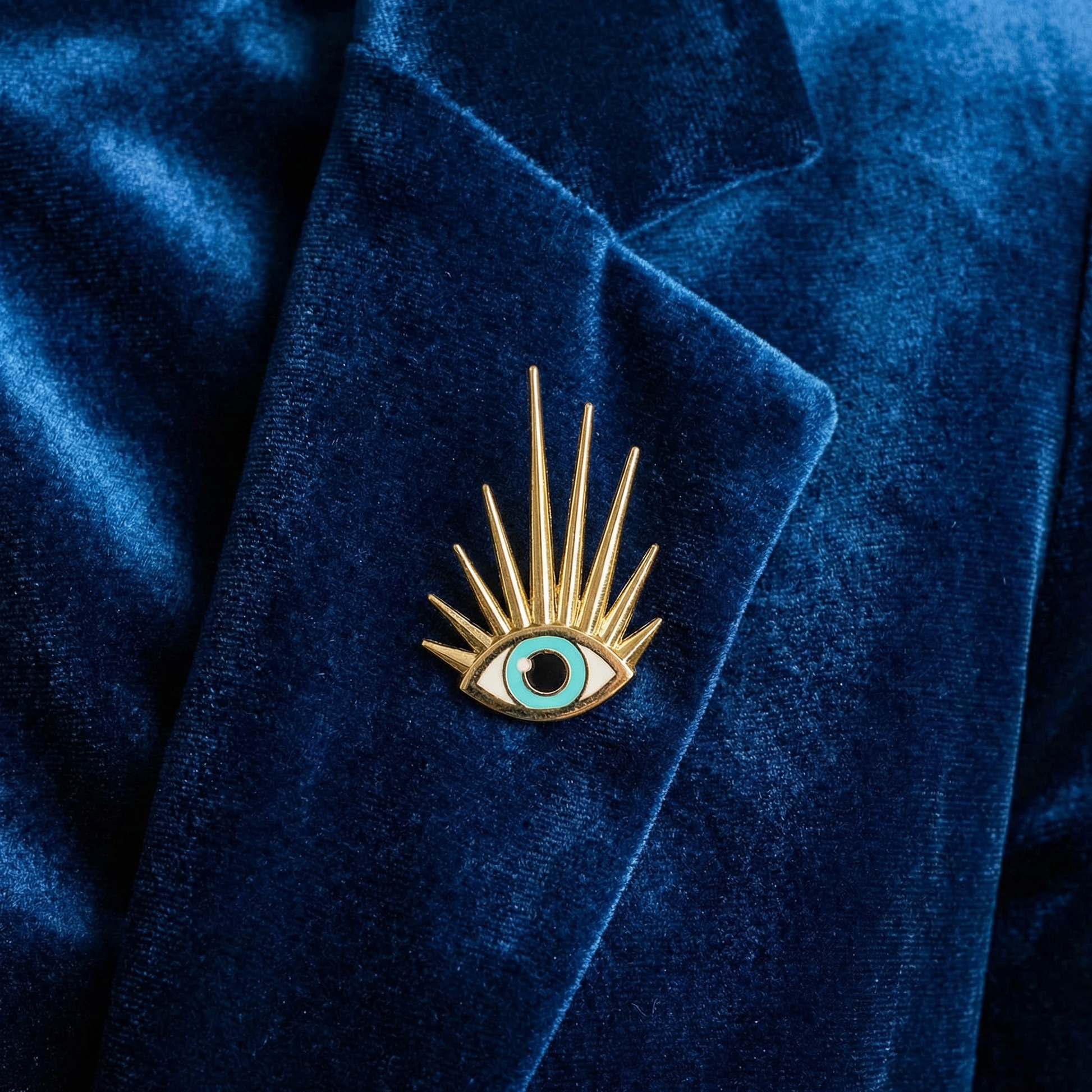 Liberty Eye Golden Brass Pin with Gold Plating