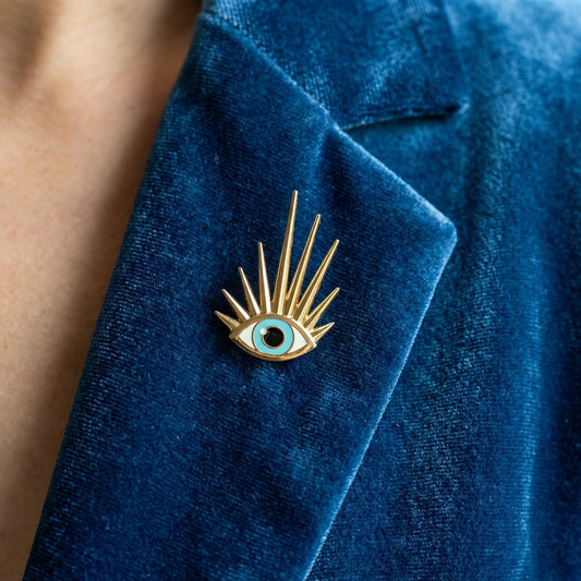 Liberty Eye Golden Brass Pin with Gold Plating