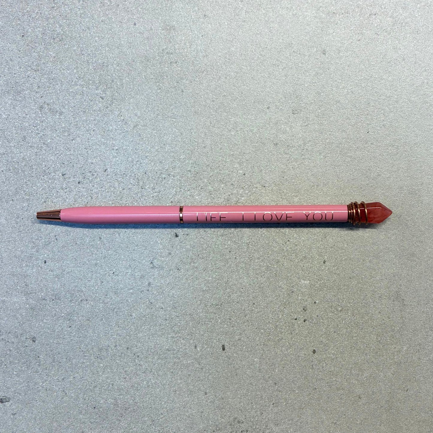 Life I Love You Crystal Pen in Blush Finish