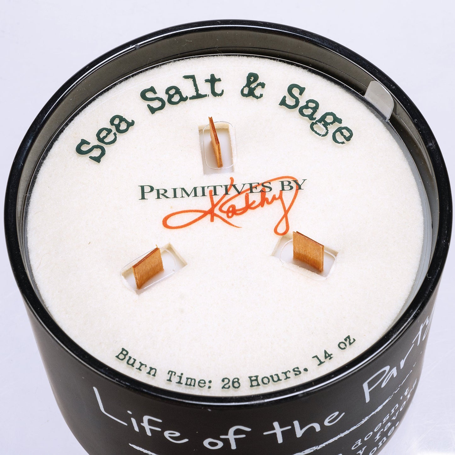 Life Of The Party Jar Candle | Sea Salt And Sage Scent Soy-Based Wax Candle | 14oz