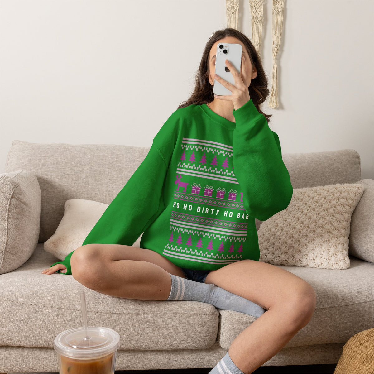 Ho Ho Dirty Ho Bag "Ugly Christmas Sweater" Unisex Heavy Blend™ Crewneck Sweatshirt (Sizes S-5X)