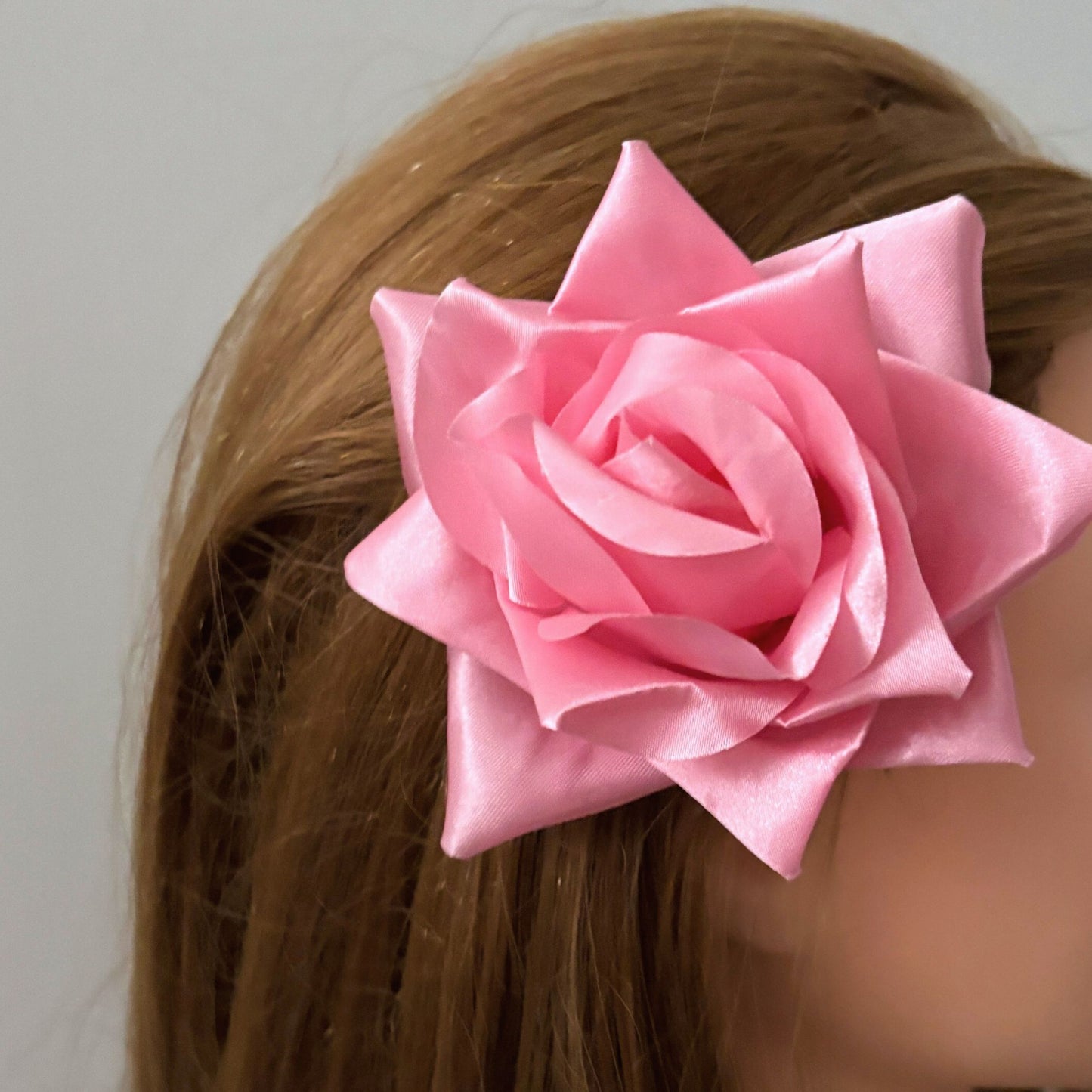 Light Pink Rose Hair Clip | Satin Flower Hair Accessory