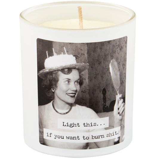 Light This Candle | Double Sided Vintage Photograph | Soy Wax Birthday Cake Scent