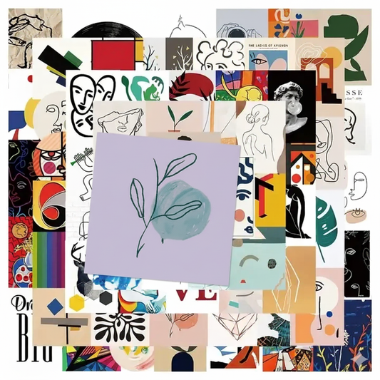 Line Art Stickers | 30 Pack Minimalist Portrait Modern Art Vinyl Decals