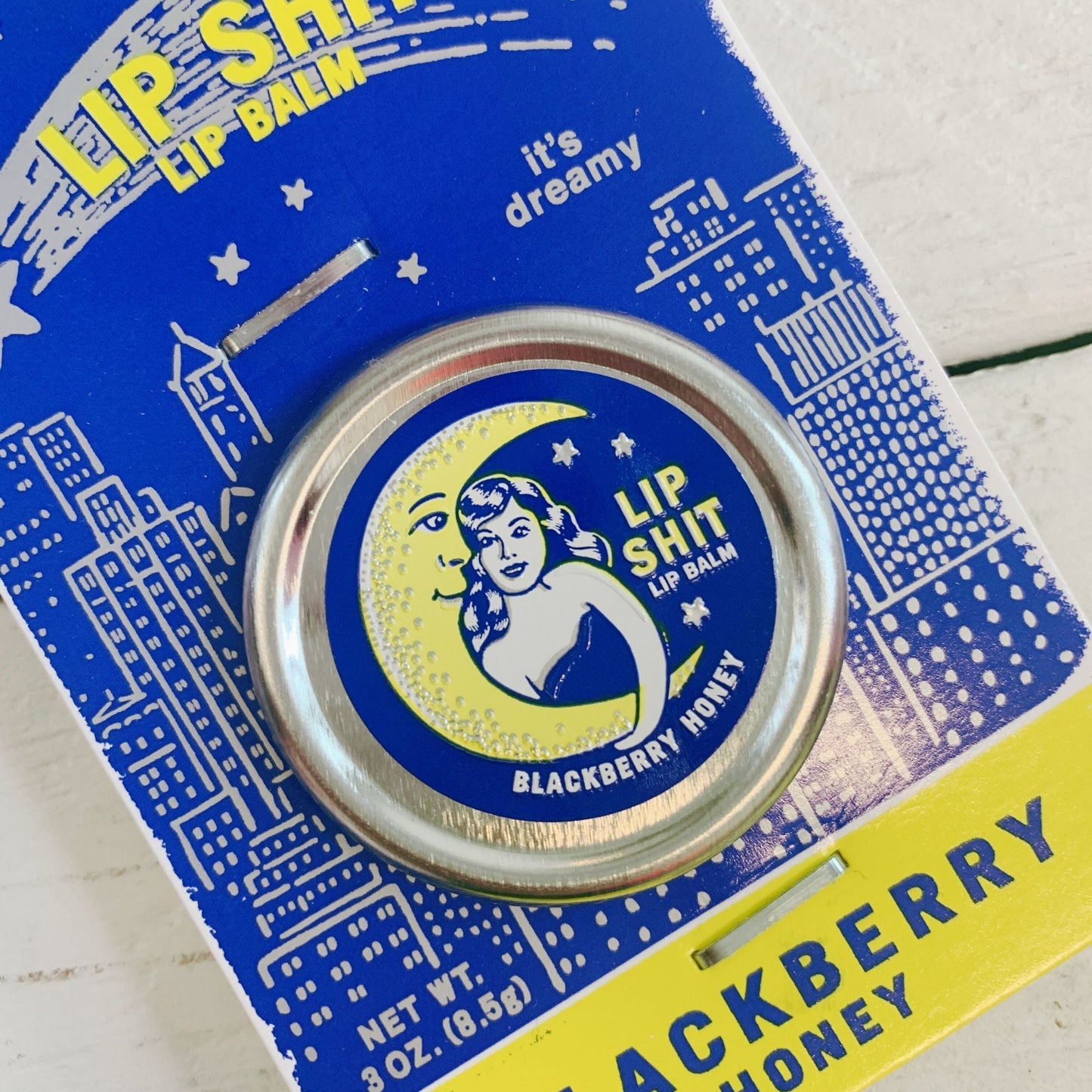 Lip Shit Lip Balm in Blackberry Honey Beeswax Formula | Lip Moisturizer in Tin | .3oz | BlueQ at GetBullish