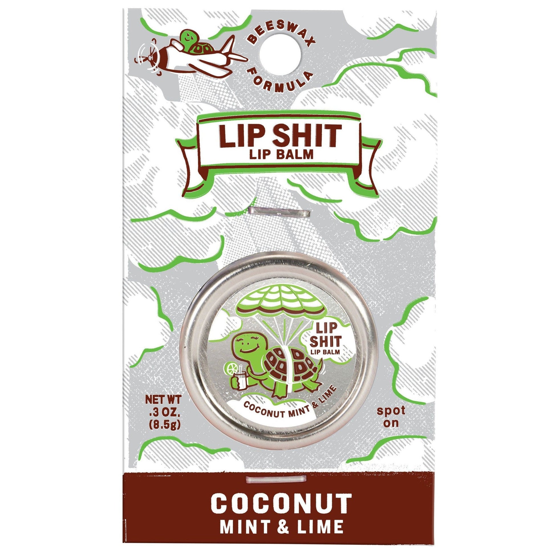 Lip Shit Lip Balm in Coconut Mint and Lime | Lip Moisturizer in Tin | .3oz | BlueQ at GetBullish