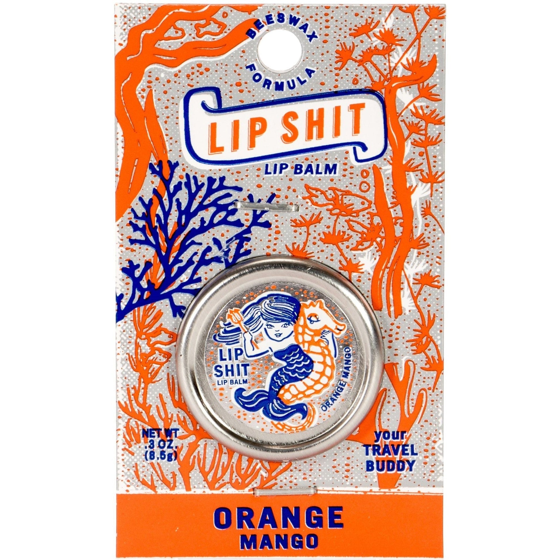 Lip Shit Lip Balm in Orange Mango Beeswax Formula | Lip Moisturizer in Tin | .3oz | BlueQ at GetBullish