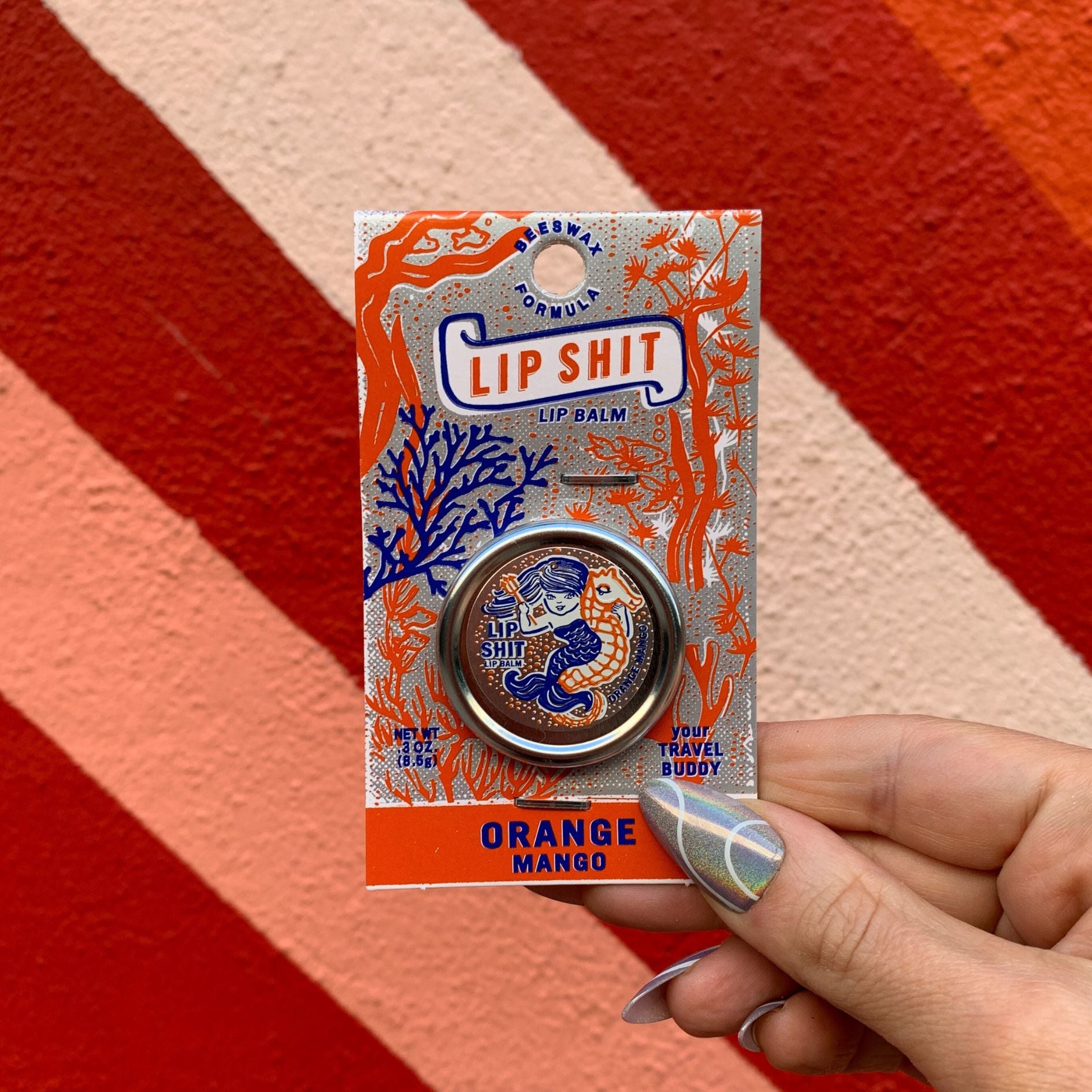 Lip Shit Lip Balm in Orange Mango Beeswax Formula | Lip Moisturizer in Tin | .3oz | BlueQ at GetBullish