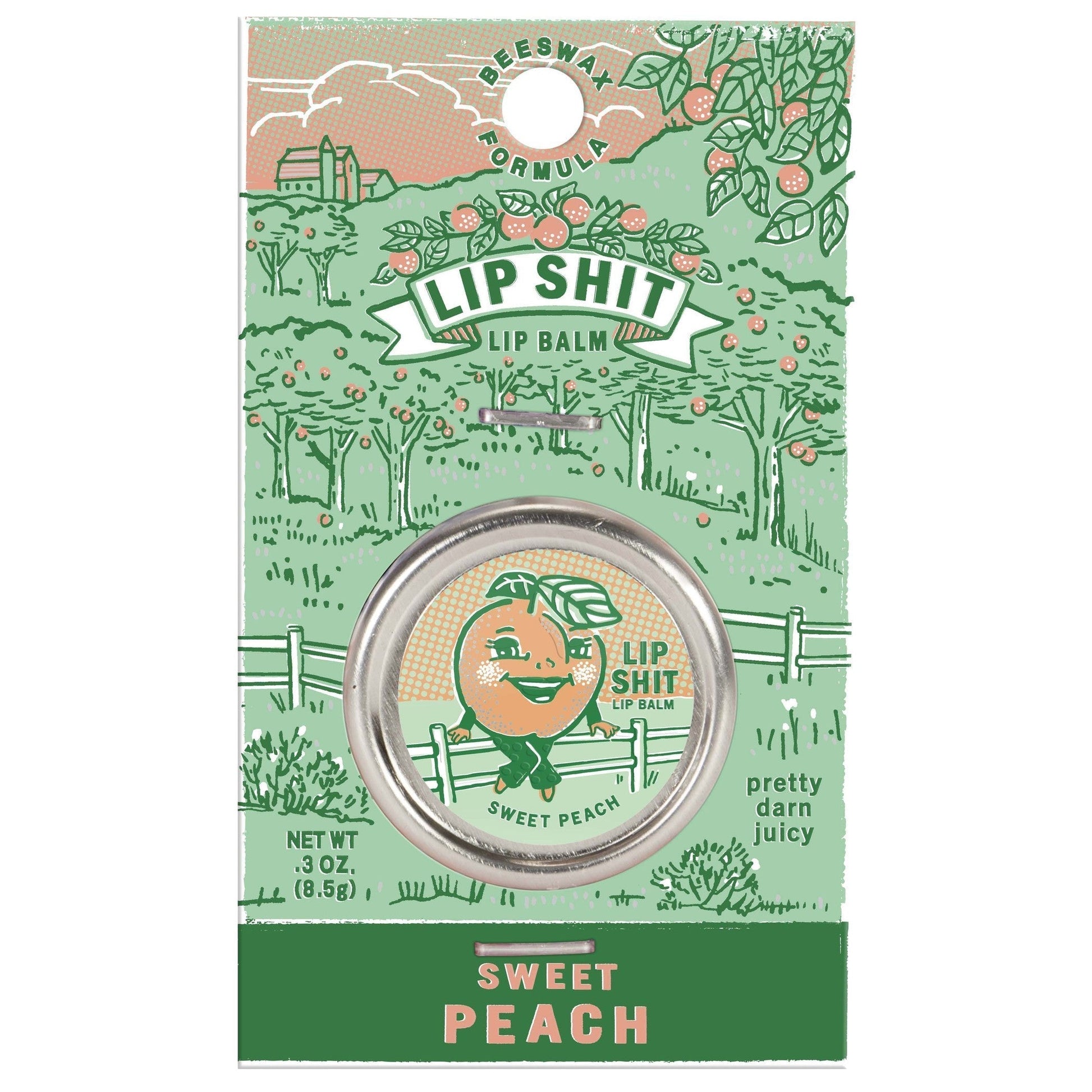 Lip Shit Lip Balm in Sweet Peach | Lip Moisturizer in Tin | .3oz | BlueQ at GetBullish