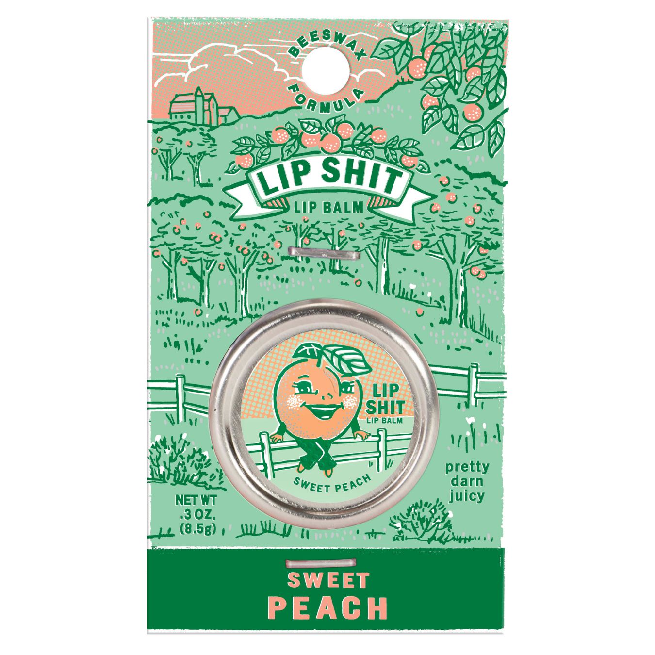 Lip Shit Lip Balm in Sweet Peach | Lip Moisturizer in Tin | .3oz | BlueQ at GetBullish