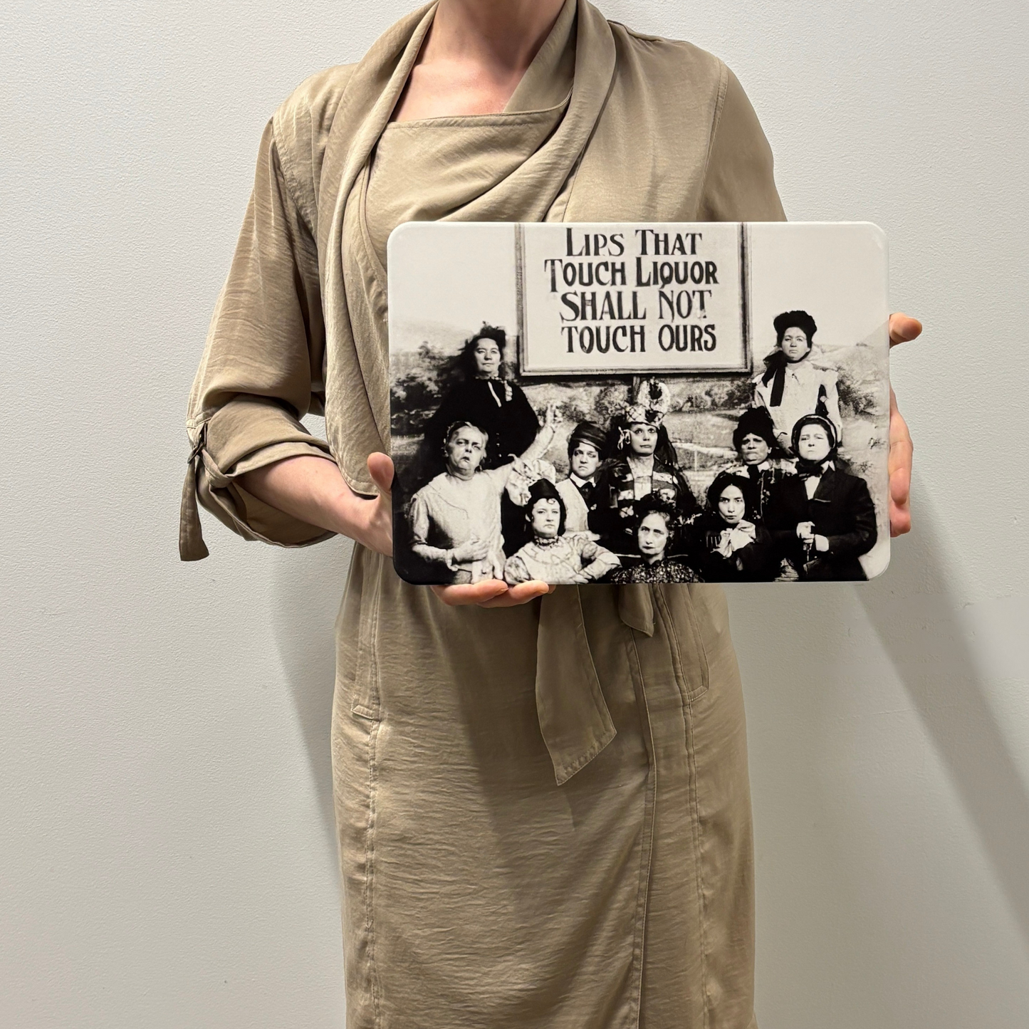 Lips That Touch Liquor Shall Not Touch Ours 13.75" x 10" Stone Trivet | Prohibition Era Women Hot Dishes Stone Cork Base Stand | 13.75" x 10"