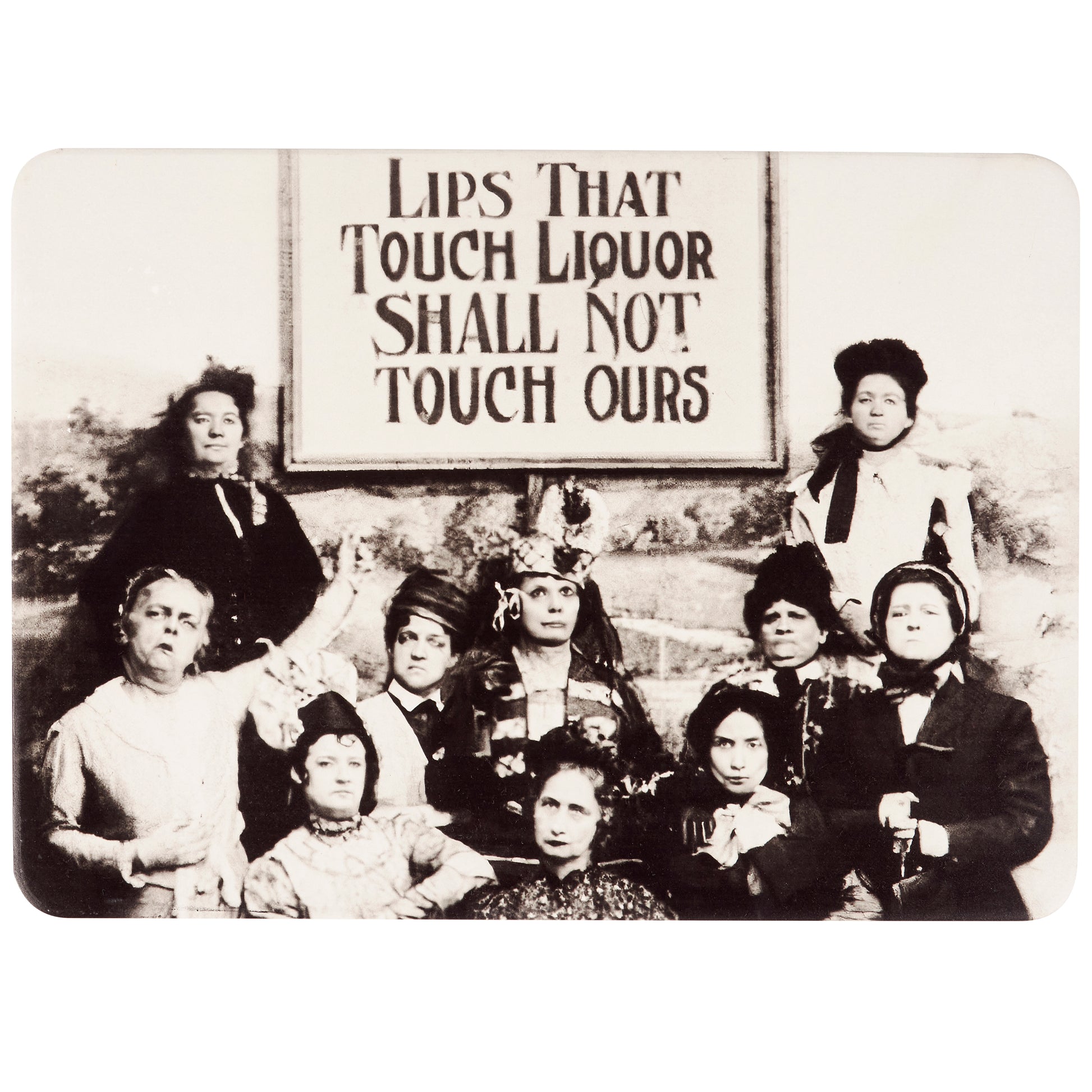 Lips That Touch Liquor Shall Not Touch Ours 13.75" x 10" Stone Trivet | Prohibition Era Women Hot Dishes Stone Cork Base Stand | 13.75" x 10"