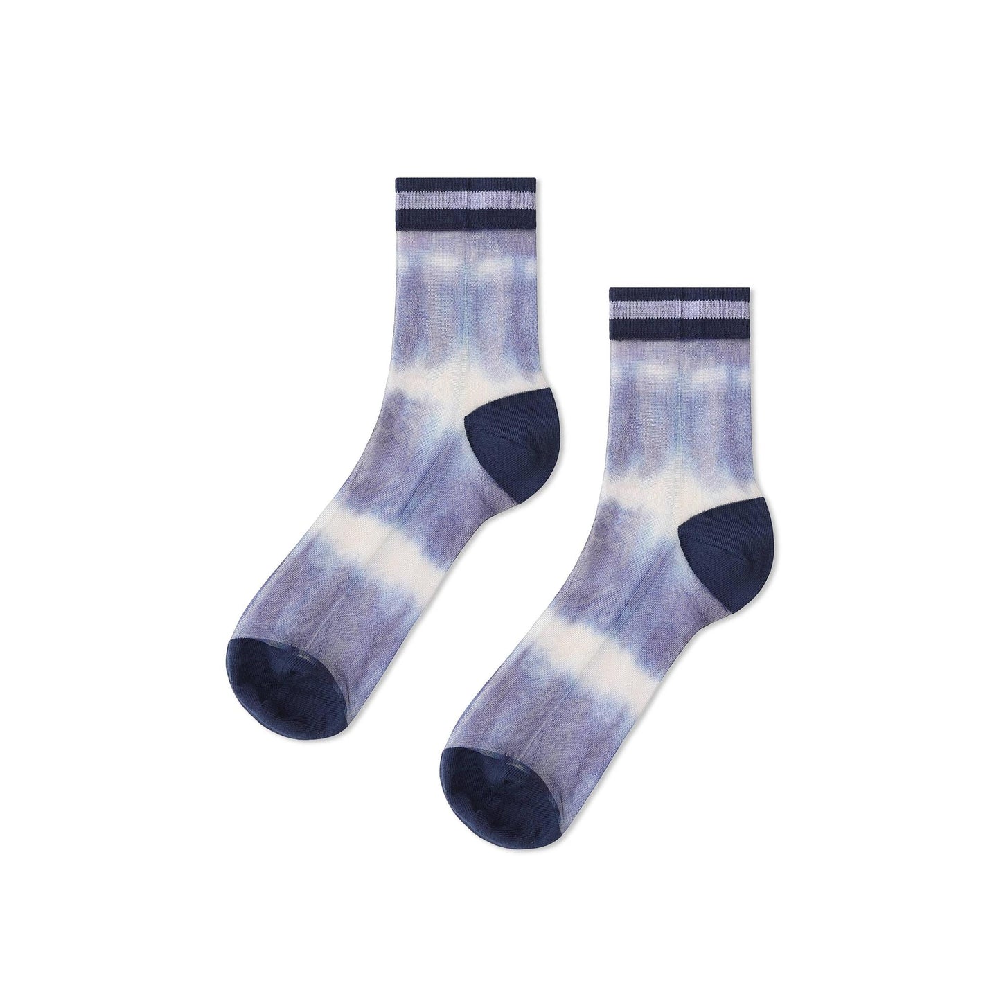 Lisse Tie Dye Sheer Ankle Socks in Shibori or Marble Pattern | Premium Japanese Seamless Toe Women’s Socks