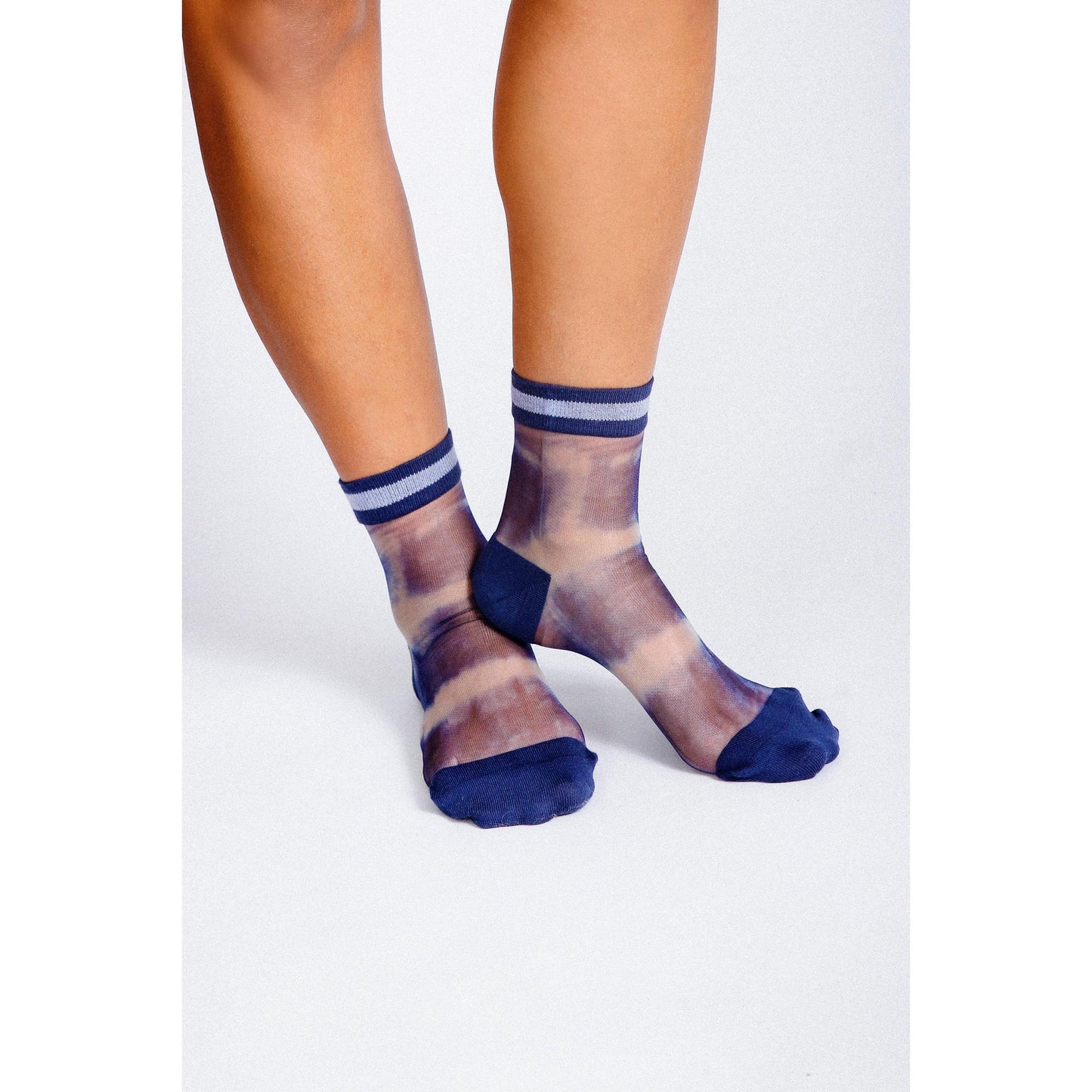 Lisse Tie Dye Sheer Ankle Socks in Shibori or Marble Pattern | Premium Japanese Seamless Toe Women’s Socks
