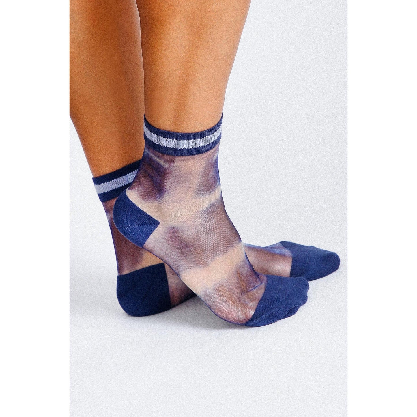 Lisse Tie Dye Sheer Ankle Socks in Shibori or Marble Pattern | Premium Japanese Seamless Toe Women’s Socks