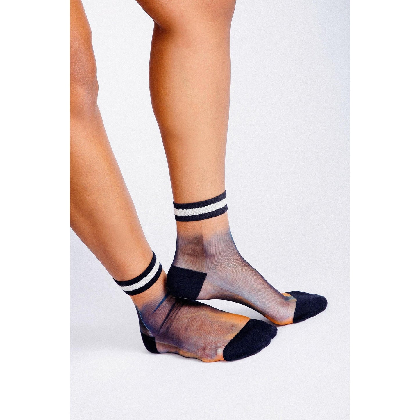 Lisse Tie Dye Sheer Ankle Socks in Shibori or Marble Pattern | Premium Japanese Seamless Toe Women’s Socks