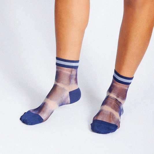 Lisse Tie Dye Sheer Ankle Socks in Shibori or Marble Pattern | Premium Japanese Seamless Toe Women’s Socks-Tailored Union-The Bullish Store