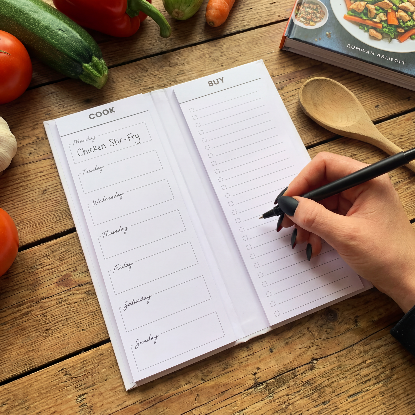 Live Organically Weekly Meal Planner | Hardbound | White and Rose Gold