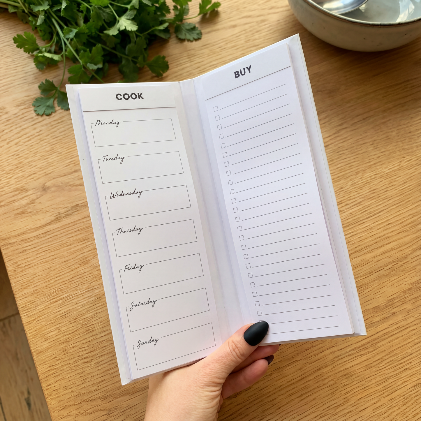Live Organically Weekly Meal Planner | Hardbound | White and Rose Gold