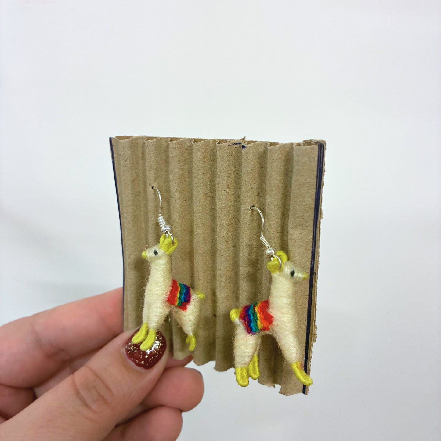 Llamita Handmade Dangling Earrings in 10 Color Combos | Made in Peru Mini Llama Earrings