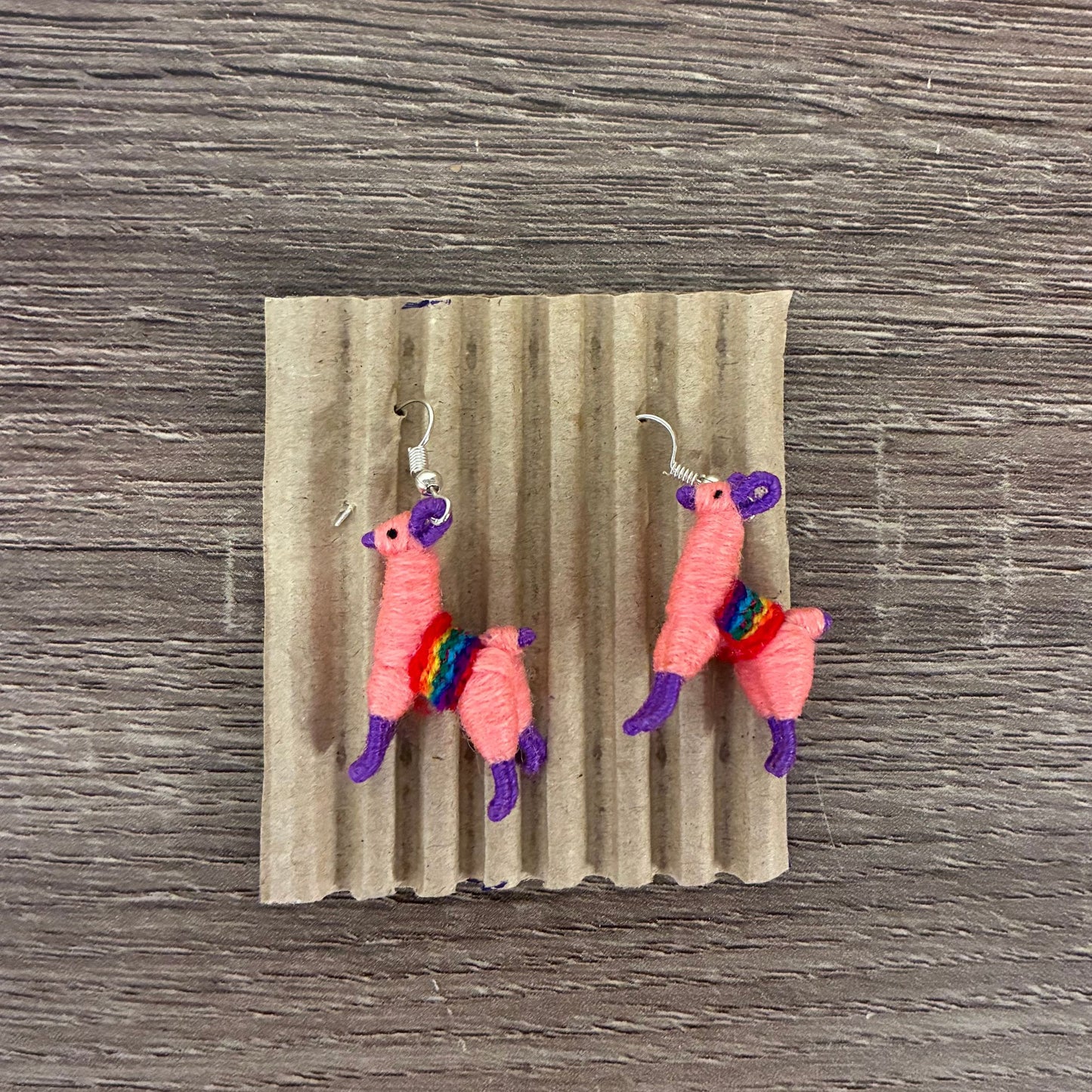 Llamita Handmade Dangling Earrings in 10 Color Combos | Made in Peru Mini Llama Earrings