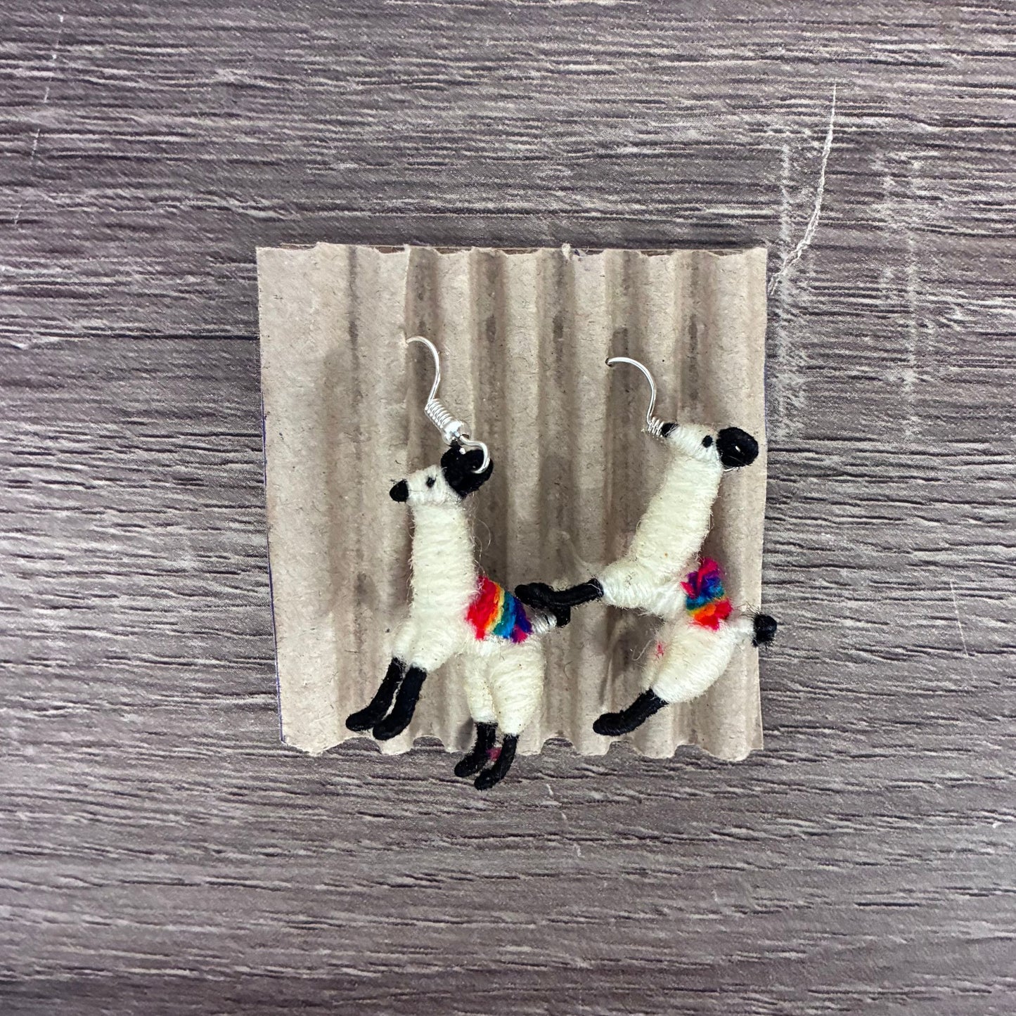 Llamita Handmade Dangling Earrings in 10 Color Combos | Made in Peru Mini Llama Earrings
