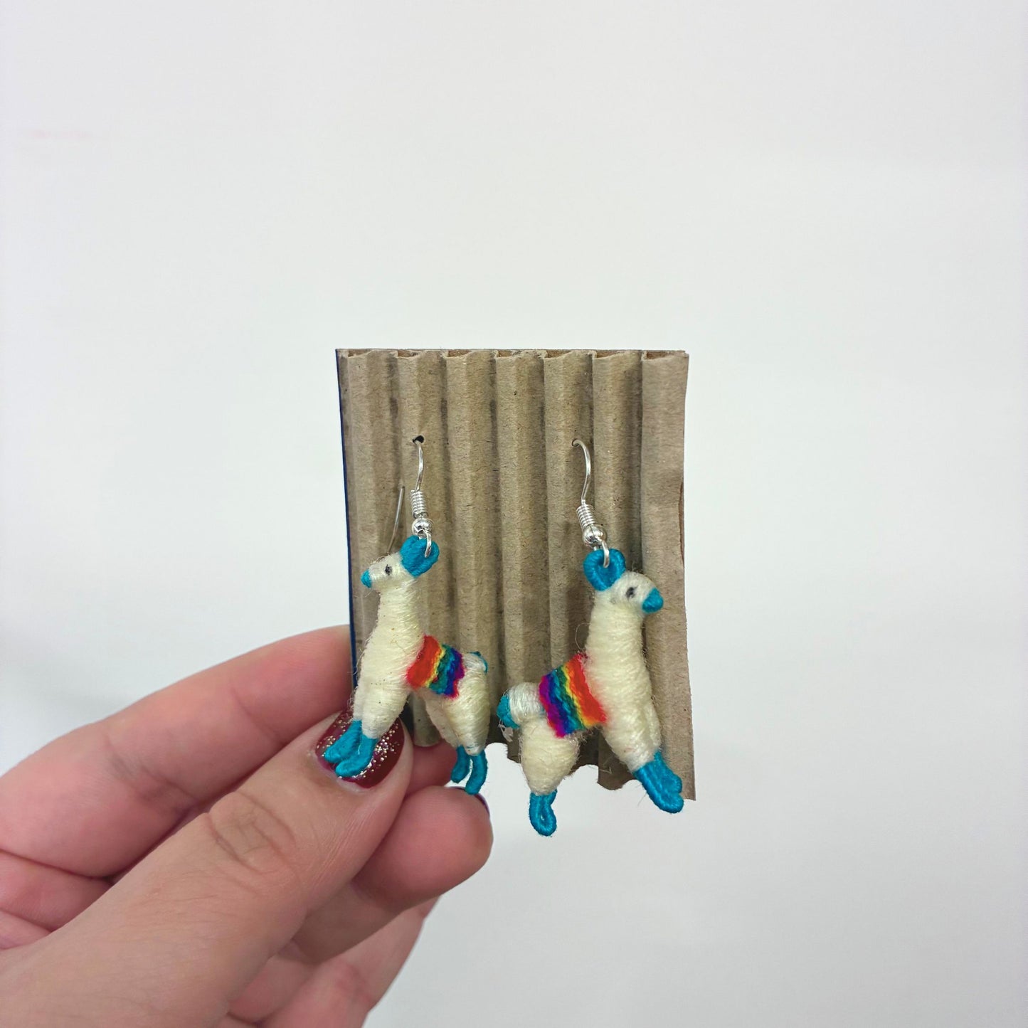 Llamita Handmade Dangling Earrings in 10 Color Combos | Made in Peru Mini Llama Earrings