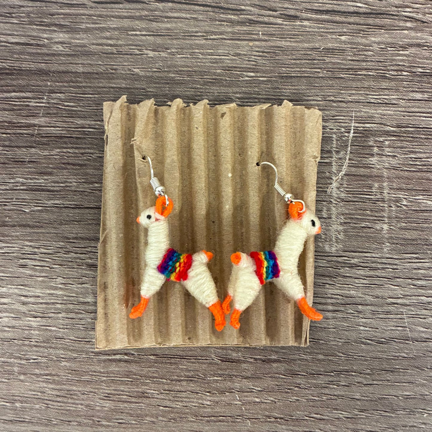 Llamita Handmade Dangling Earrings in 10 Color Combos | Made in Peru Mini Llama Earrings