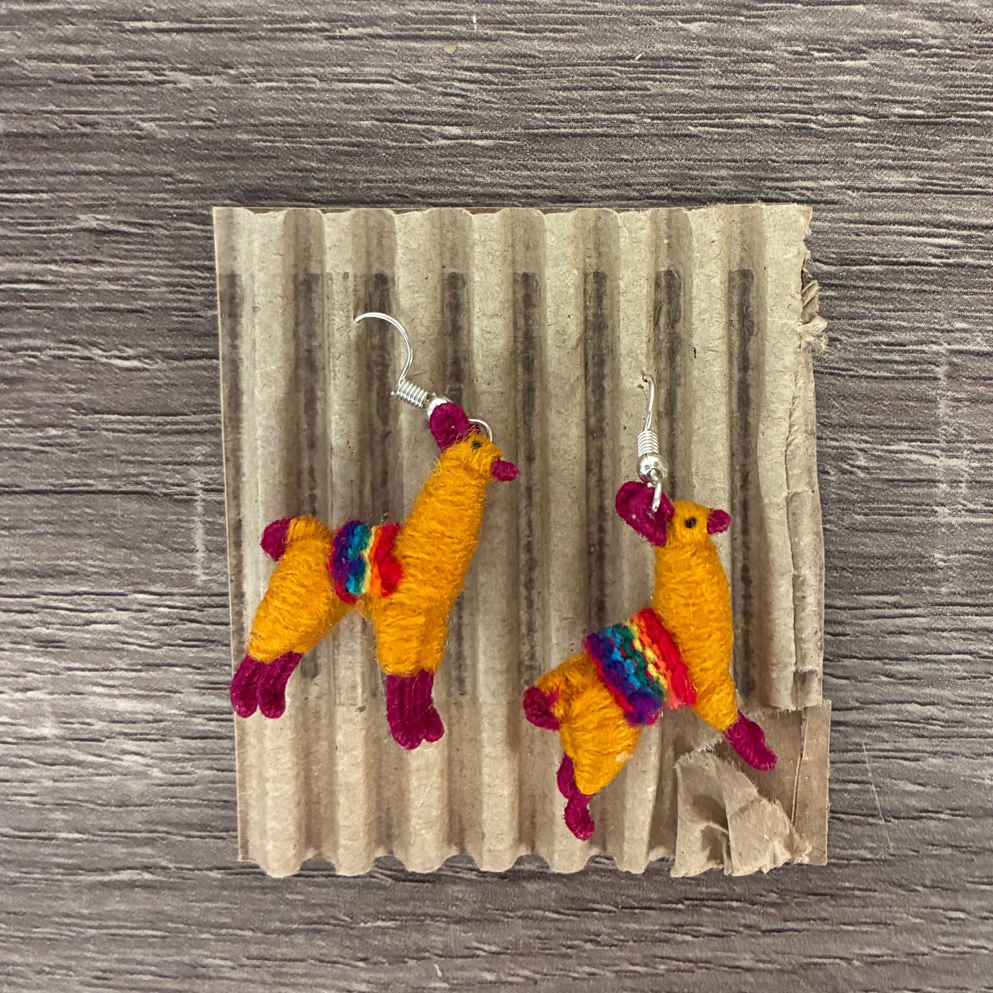 Llamita Handmade Dangling Earrings in 10 Color Combos | Made in Peru Mini Llama Earrings