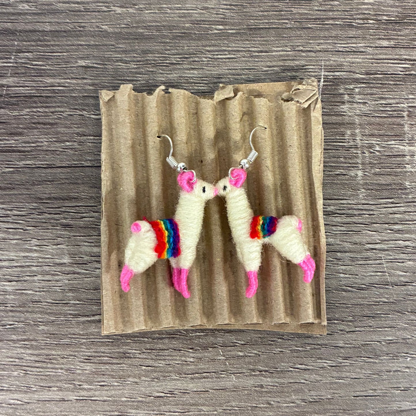 Llamita Handmade Dangling Earrings in 10 Color Combos | Made in Peru Mini Llama Earrings