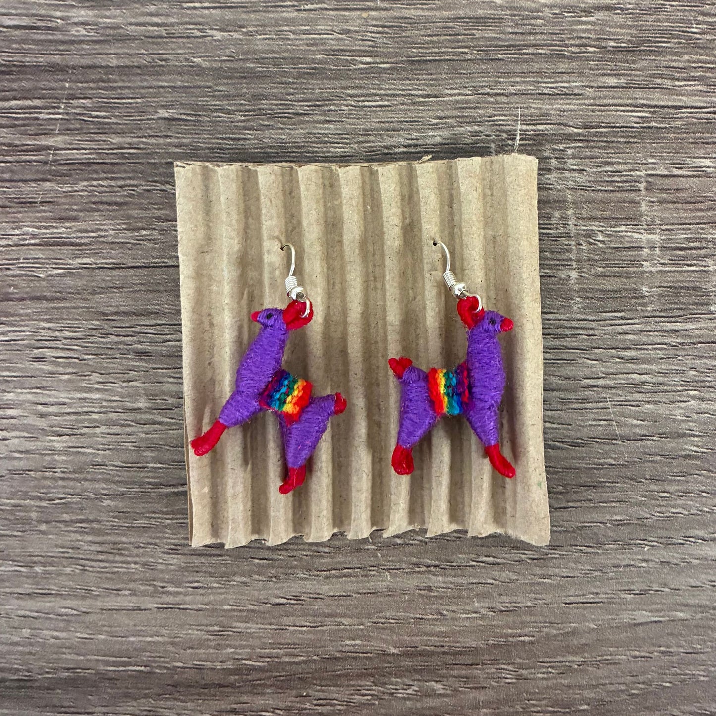 Llamita Handmade Dangling Earrings in 10 Color Combos | Made in Peru Mini Llama Earrings