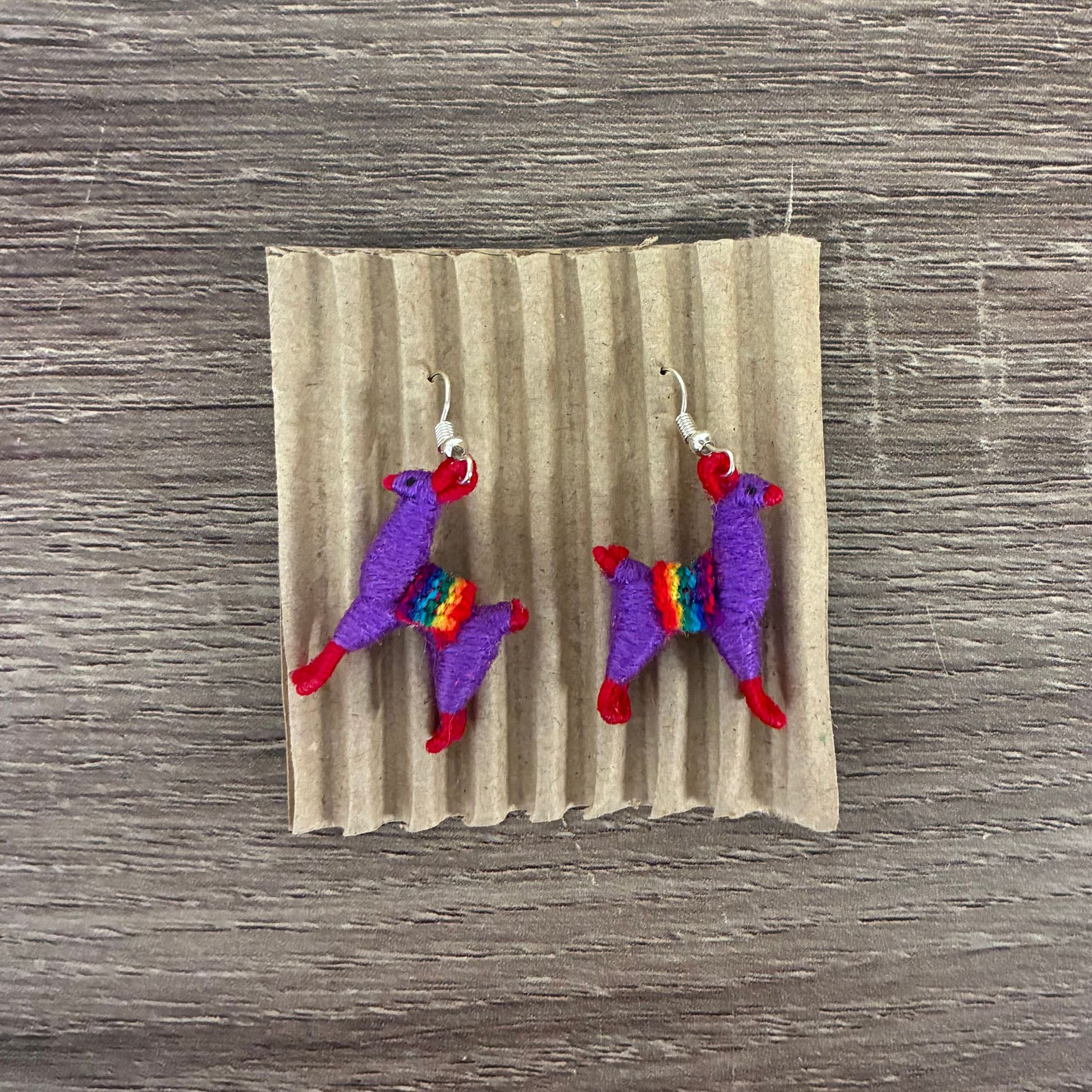 Llamita Handmade Dangling Earrings in 10 Color Combos | Made in Peru Mini Llama Earrings