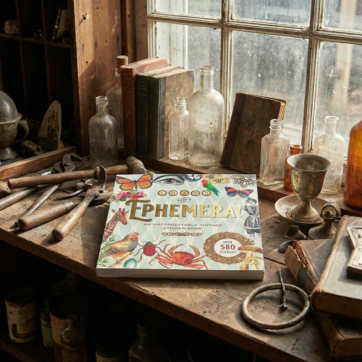 Loads of Ephemera Stickers | An Unforgettable Vintage Sticker Book | 580 Decals