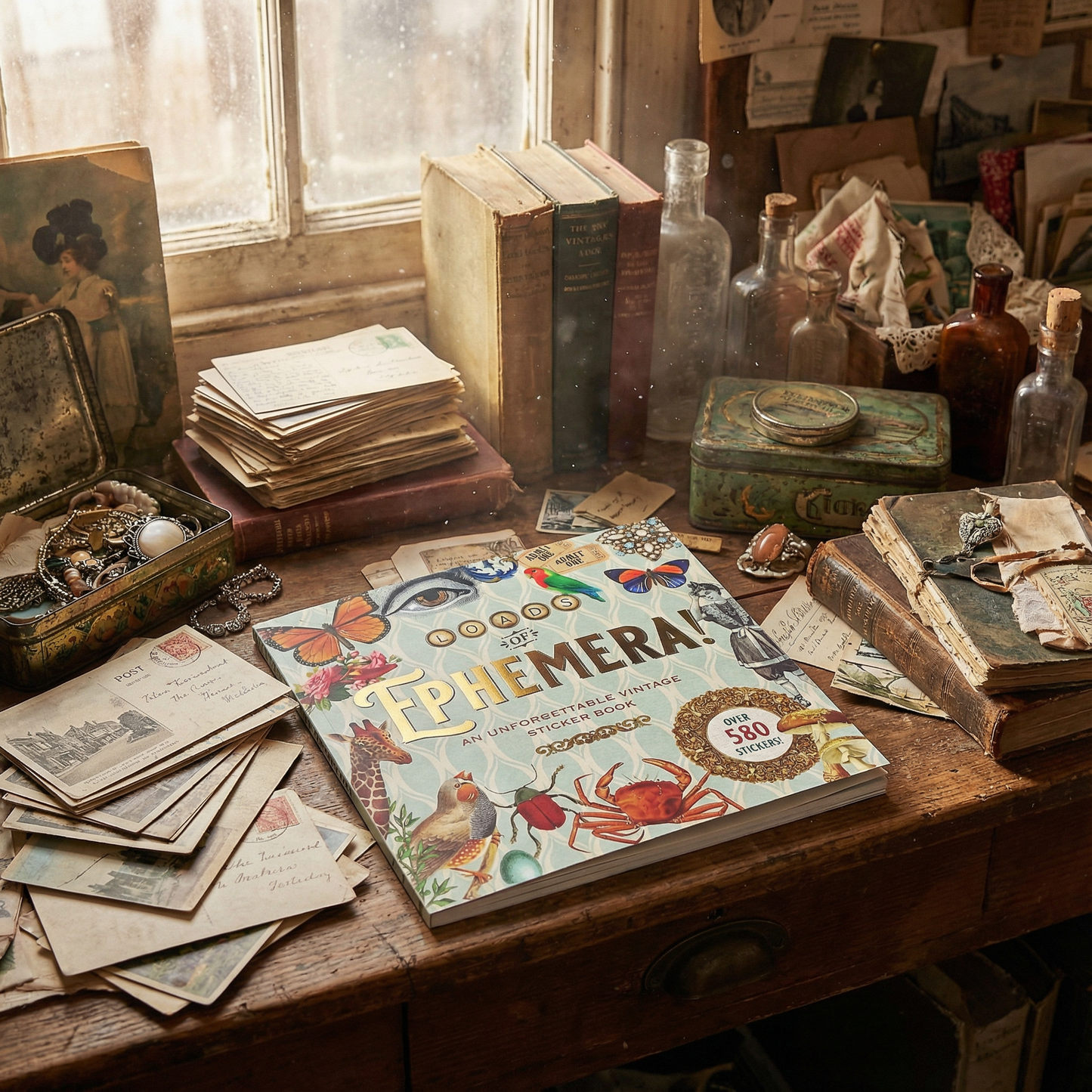 Loads of Ephemera Stickers | An Unforgettable Vintage Sticker Book | 580 Decals