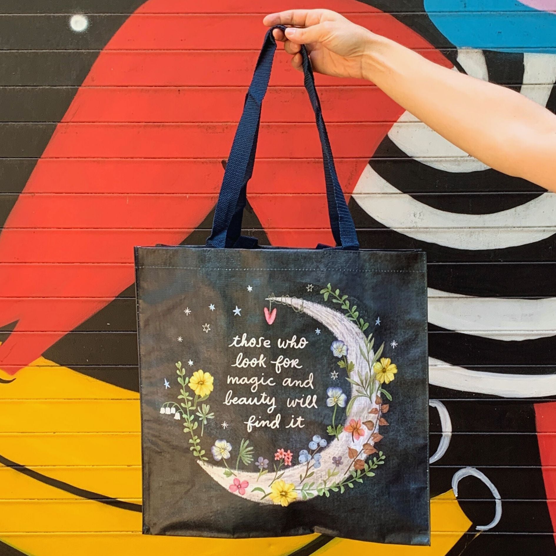 Look For Magic And Beauty Market Tote | Daily Shopping Storage Bag | 15.50" x 15.25" x 6"