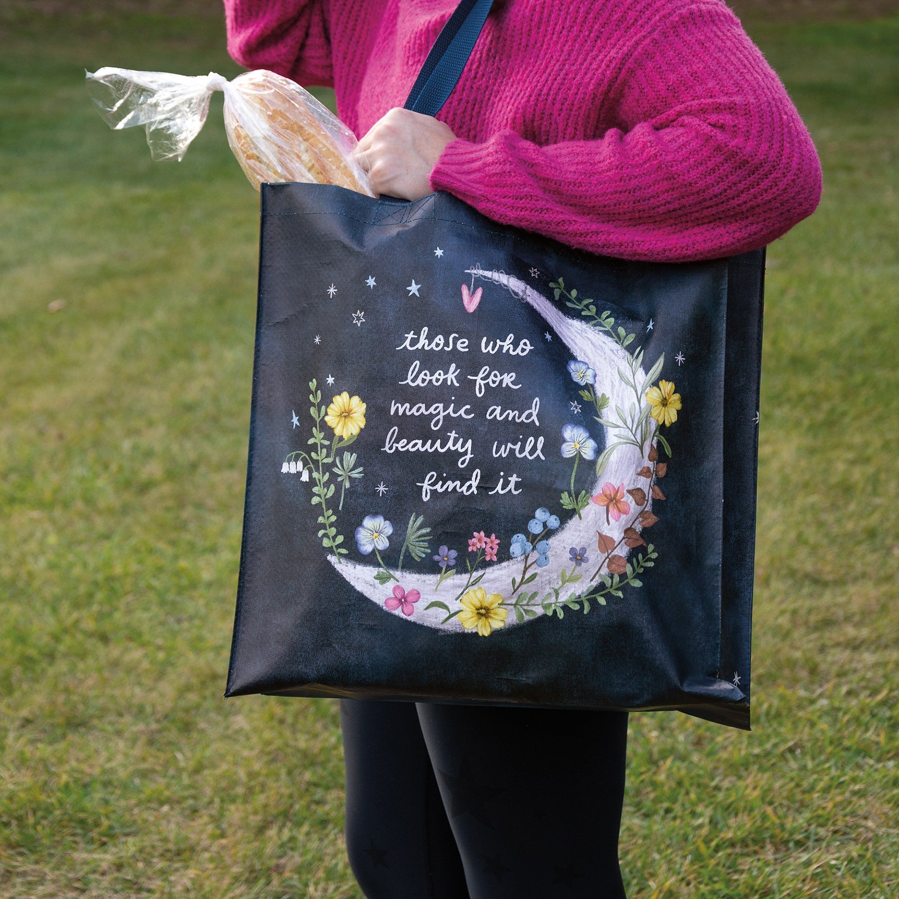 Look For Magic And Beauty Market Tote | Daily Shopping Storage Bag | 15.50" x 15.25" x 6"