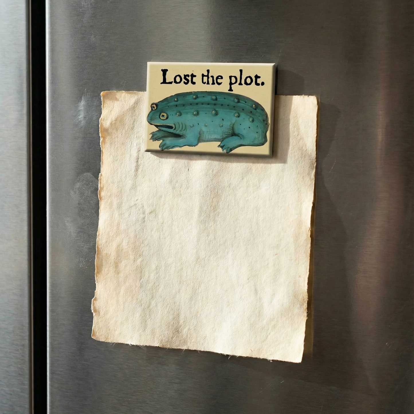 Lost the Plot Frog Medieval Marginalia Refrigerator Magnet | Funny History Humor Magnet
