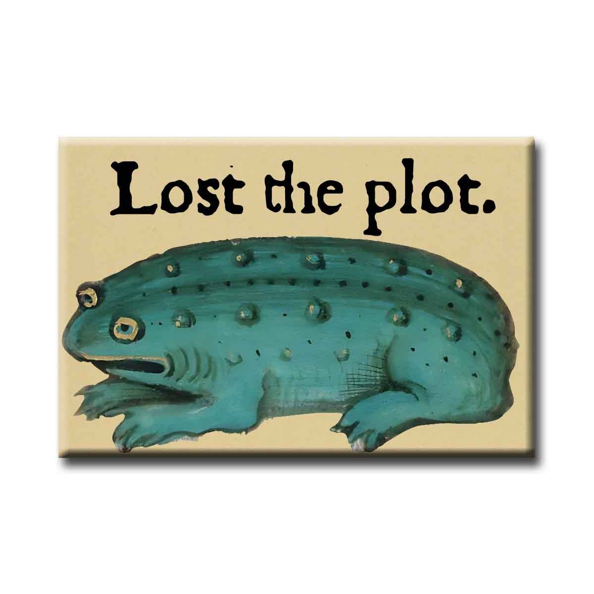 Lost the Plot Frog Medieval Marginalia Refrigerator Magnet | Funny History Humor Magnet
