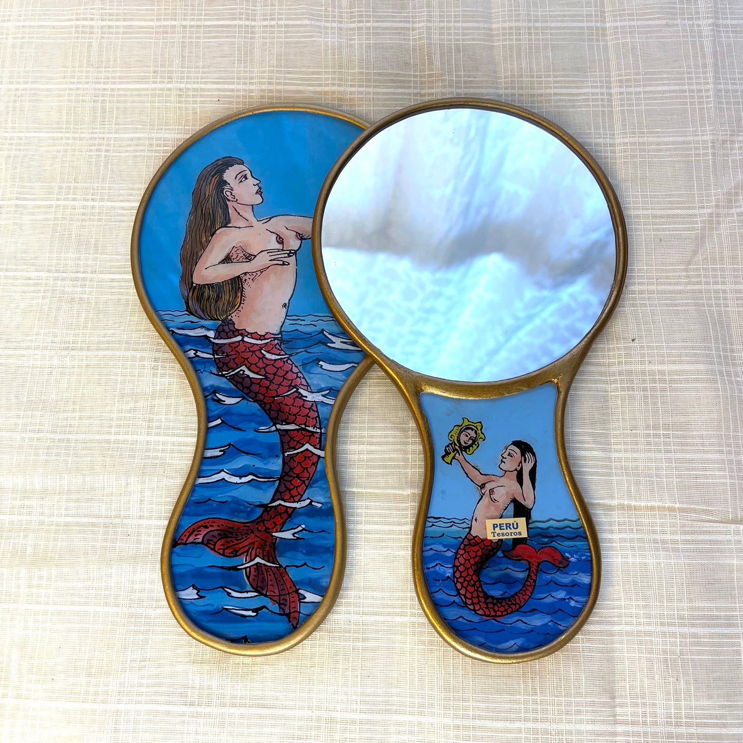 Loteria Mermaid Hand Mirror | Made in Peru Handy Purse Travel Mirror