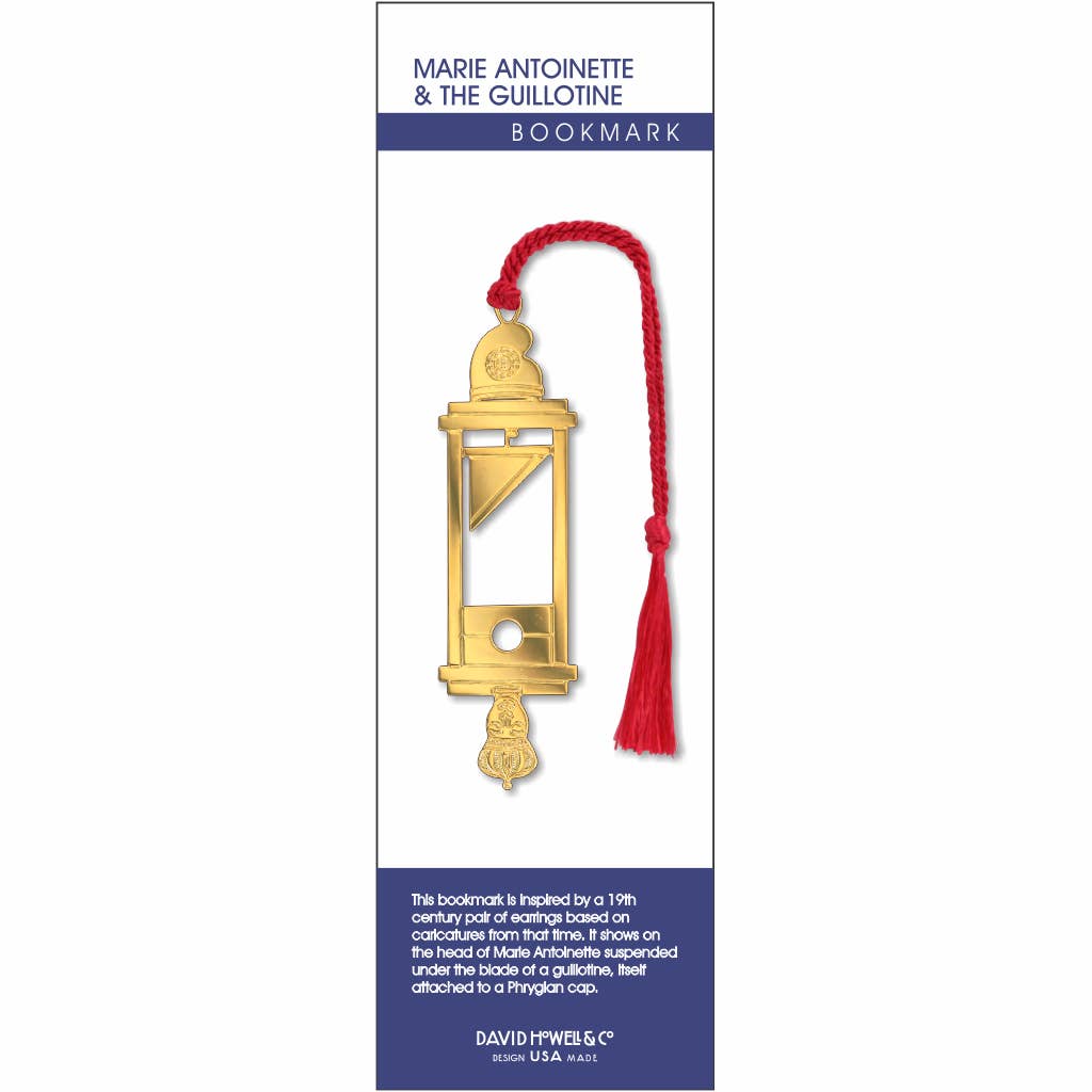Marie Antoinette & The Guillotine Metal Bookmark in Gold | Beheading Machine Book Marker for Book Lovers Bibliophile
