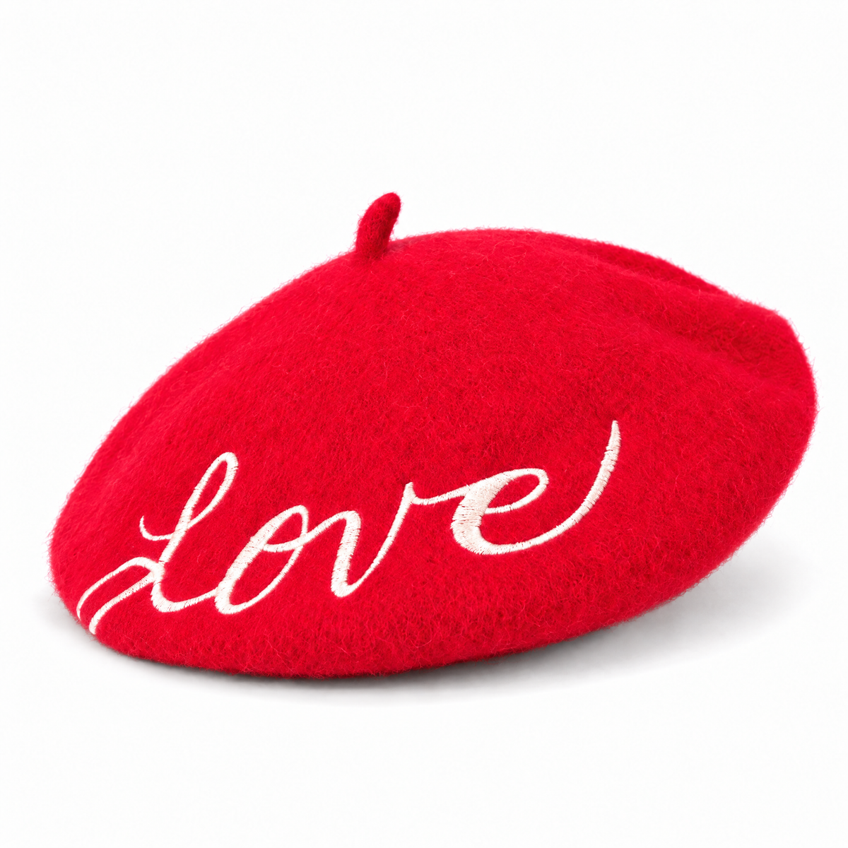 Love Embroidered Beret in Red-Bewaltz-The Bullish Store